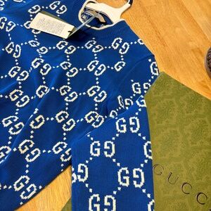 GG Cotton Jacquard Crewneck Sweater